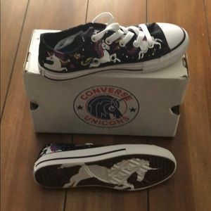 SOLD girls black unicorn converse size 13